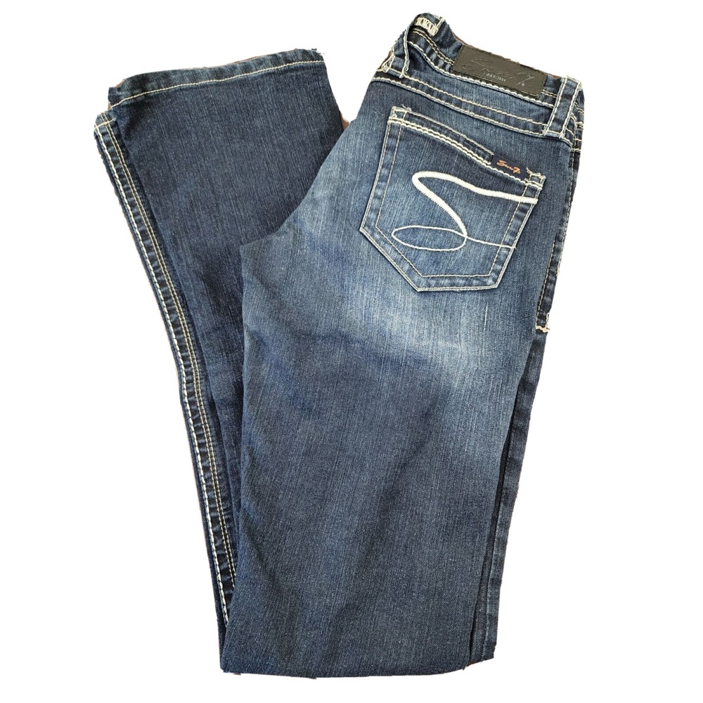 Seven 28x33 Thick Stitch Bootcut Womens Jean Rhinestones Embellished